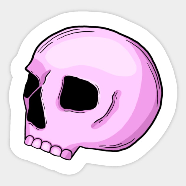 Pink Skull Sticker by FairyNerdy